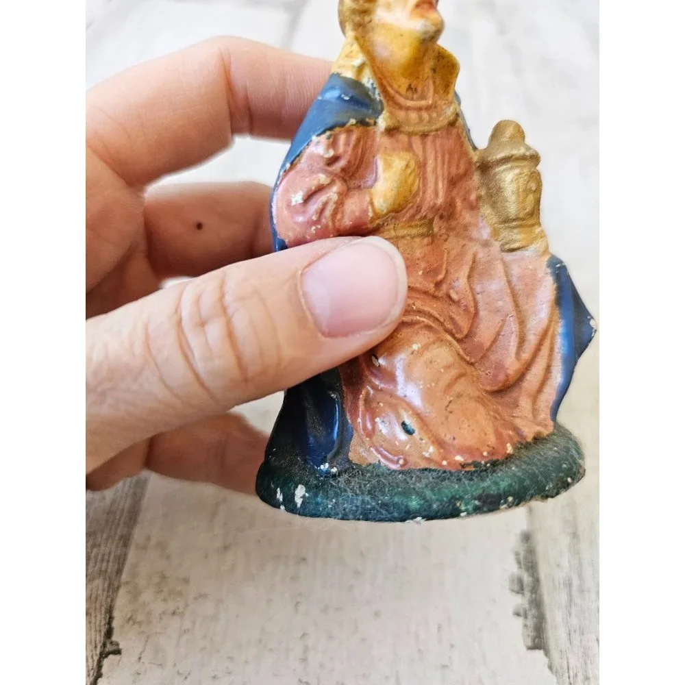 Vintage‎ Germany Wiseman myrrh incense nativity village Xmas